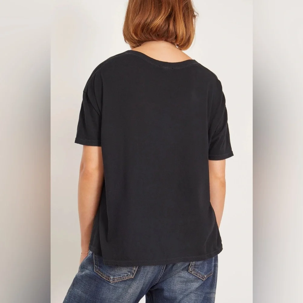 R13 Black V-neck Relaxed Short Sleeve T-Shirt - Picture 4 of 12